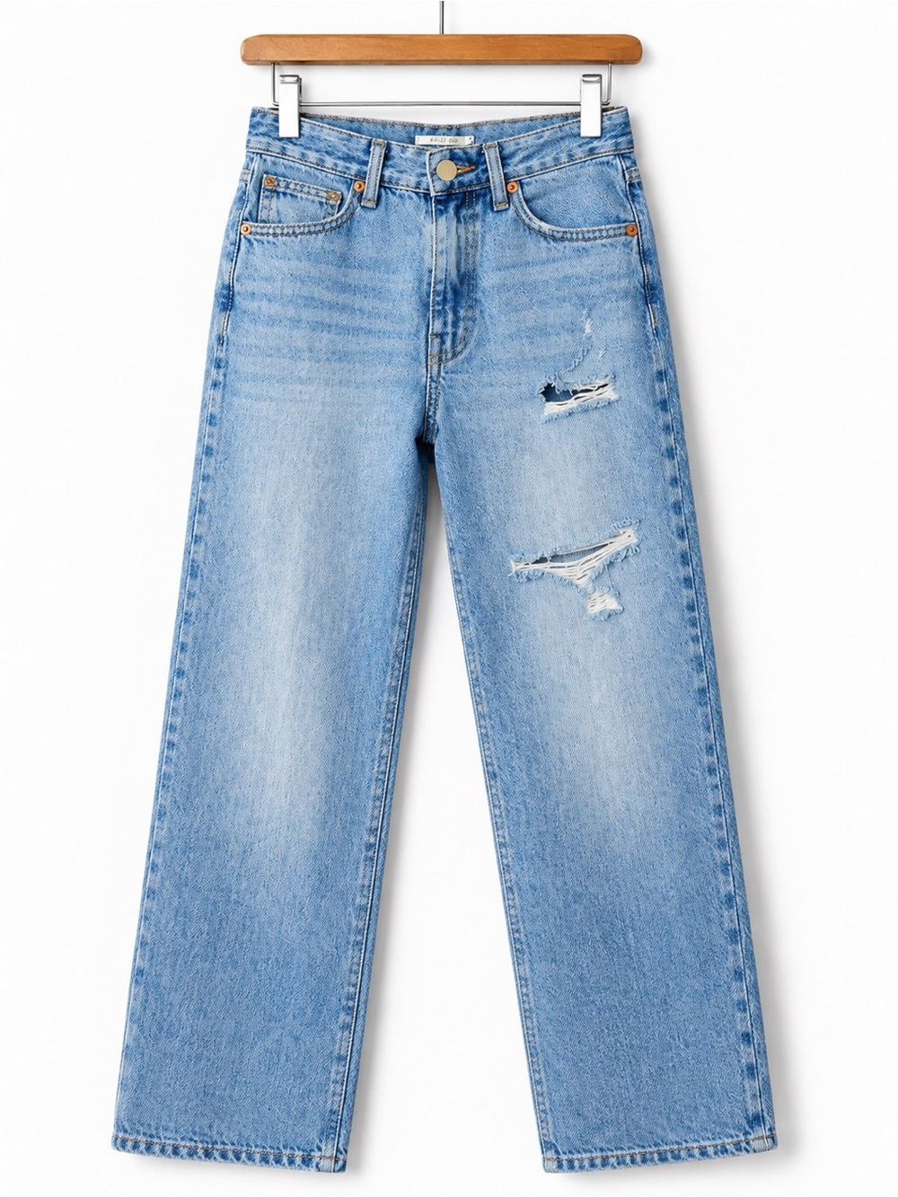 Levi's Baggy Dad Jeans W24 L30 High Rise Distressed Light Wash Denim